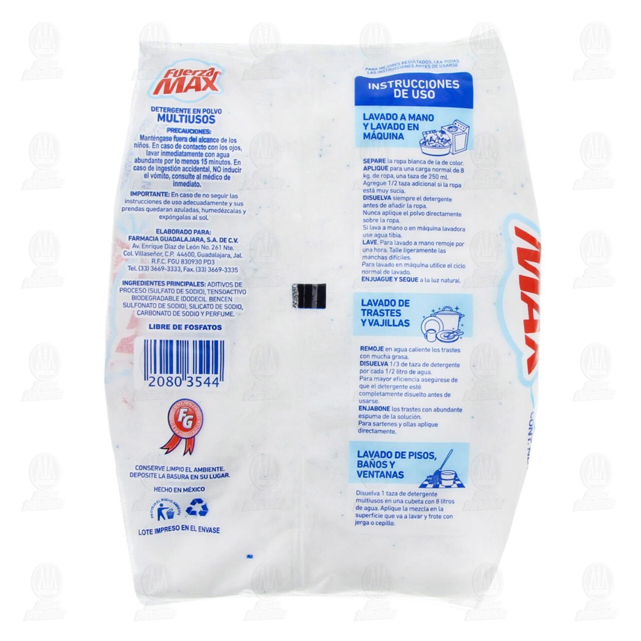 Detergente en Polvo Fuerza Max Multiusos, 750 gr. image number 1