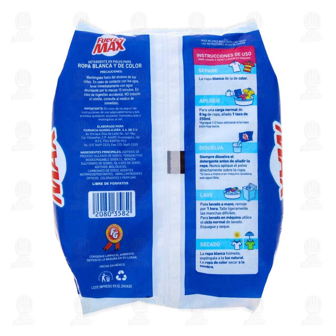 Detergente en Polvo Fuerza Max para Ropa, 800 gr. image number 1