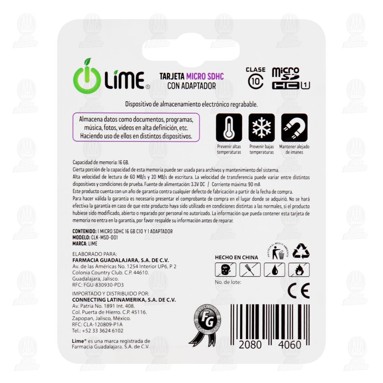 Memoria Lime Micro SD de 16GB, 2 pzas. image number 1