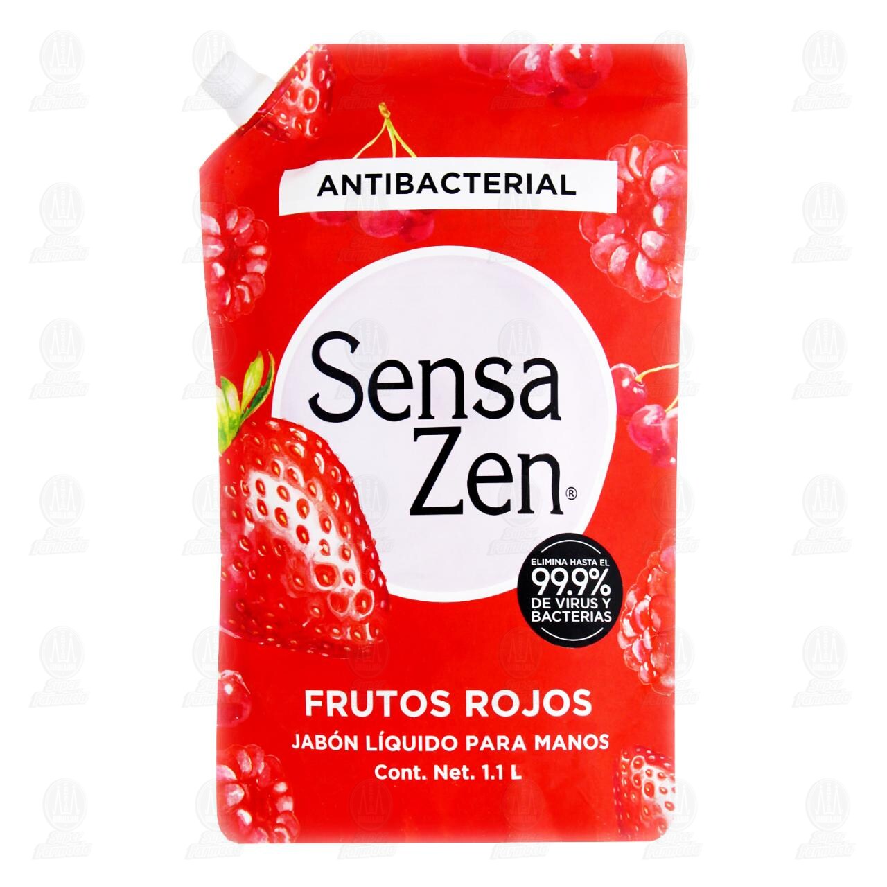 Jab&oacute;n L&iacute;quido para Manos Sensa Zen Antibacterial Frutos Rojos, 1.1 l. image number 0