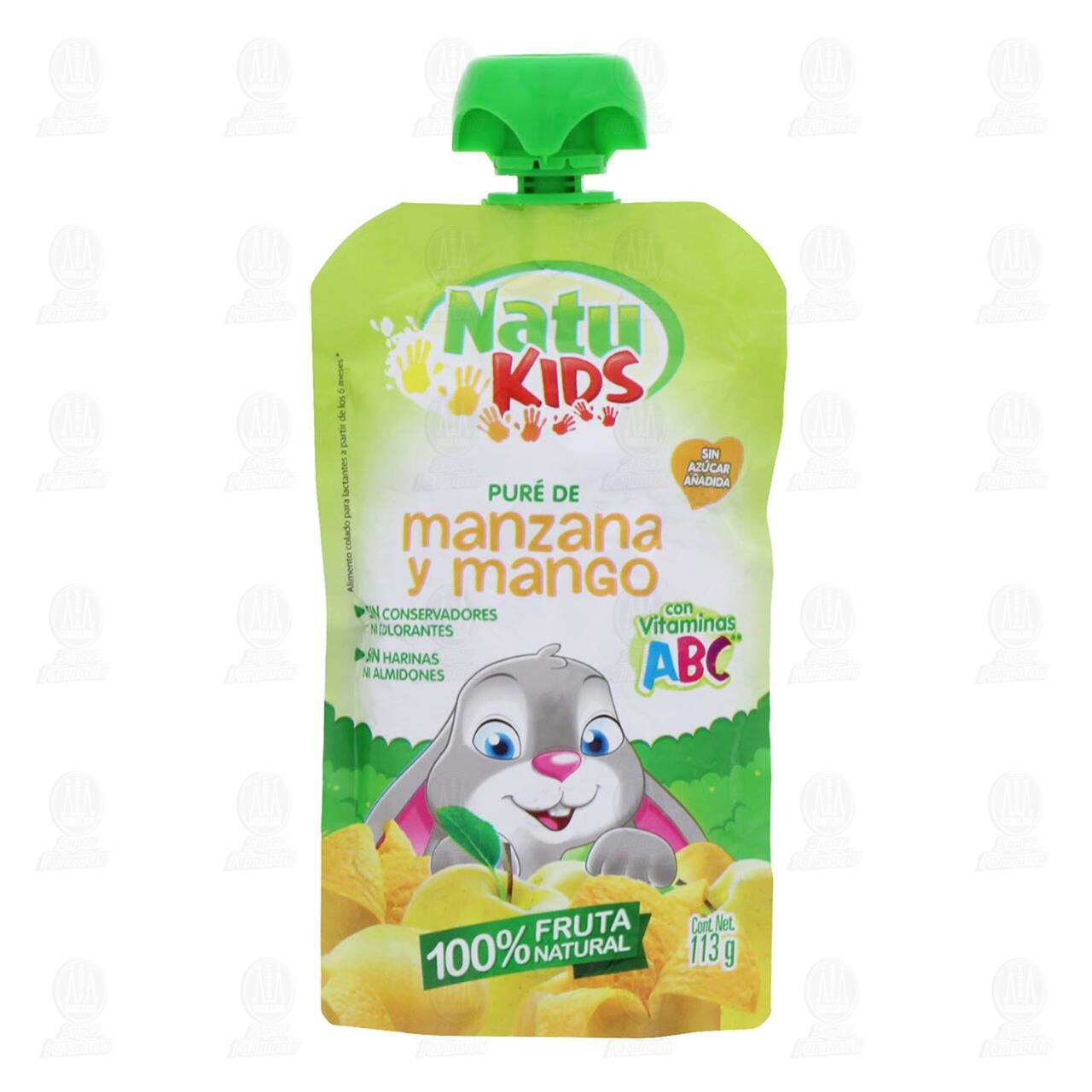 Puré Natu Kids de Manzana y Mango, a Partir de los 6 Meses, 113 gr.