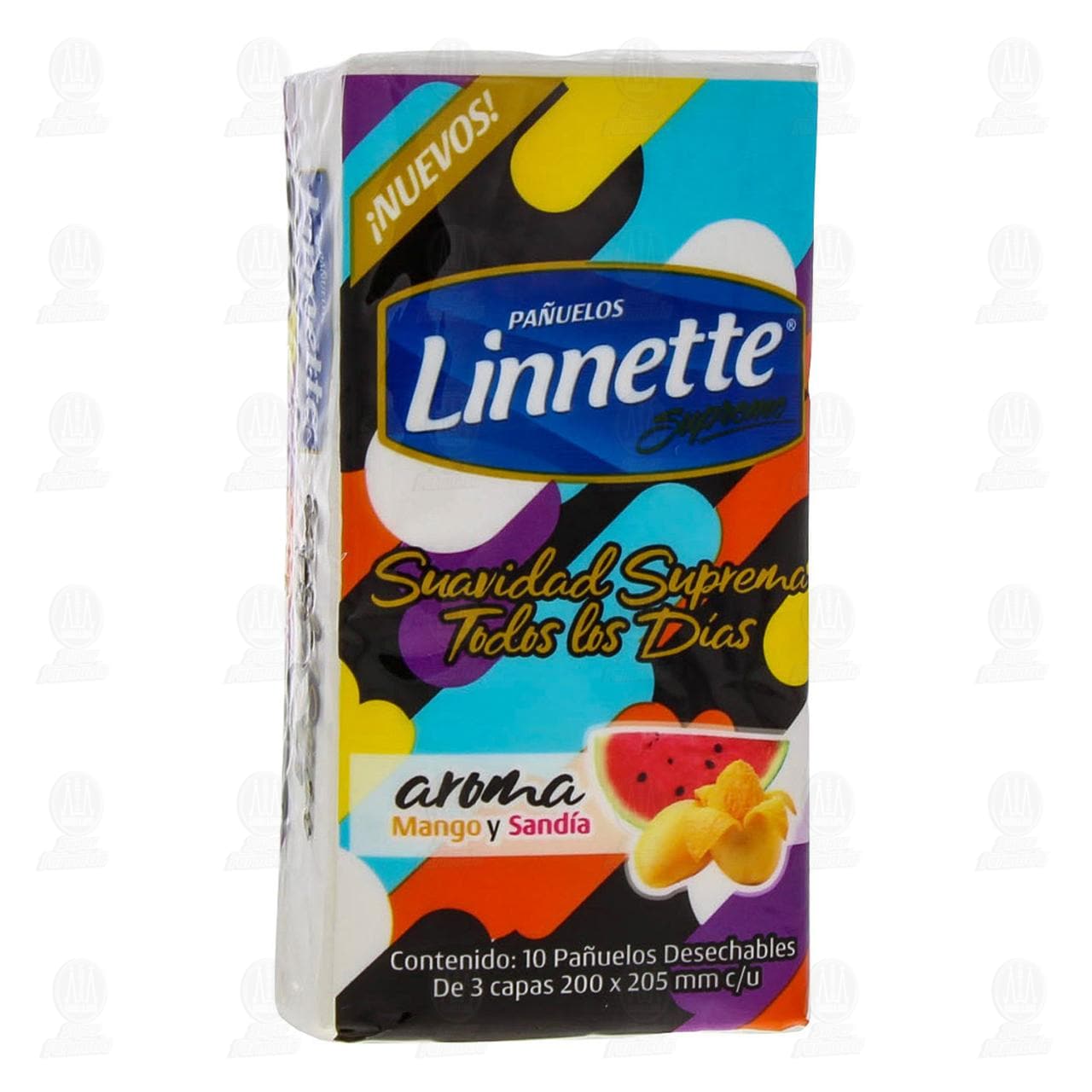 Imagen para Pañuelos Desechables Linnette Supreme Aroma Mango-Sandía, 10 pzas.