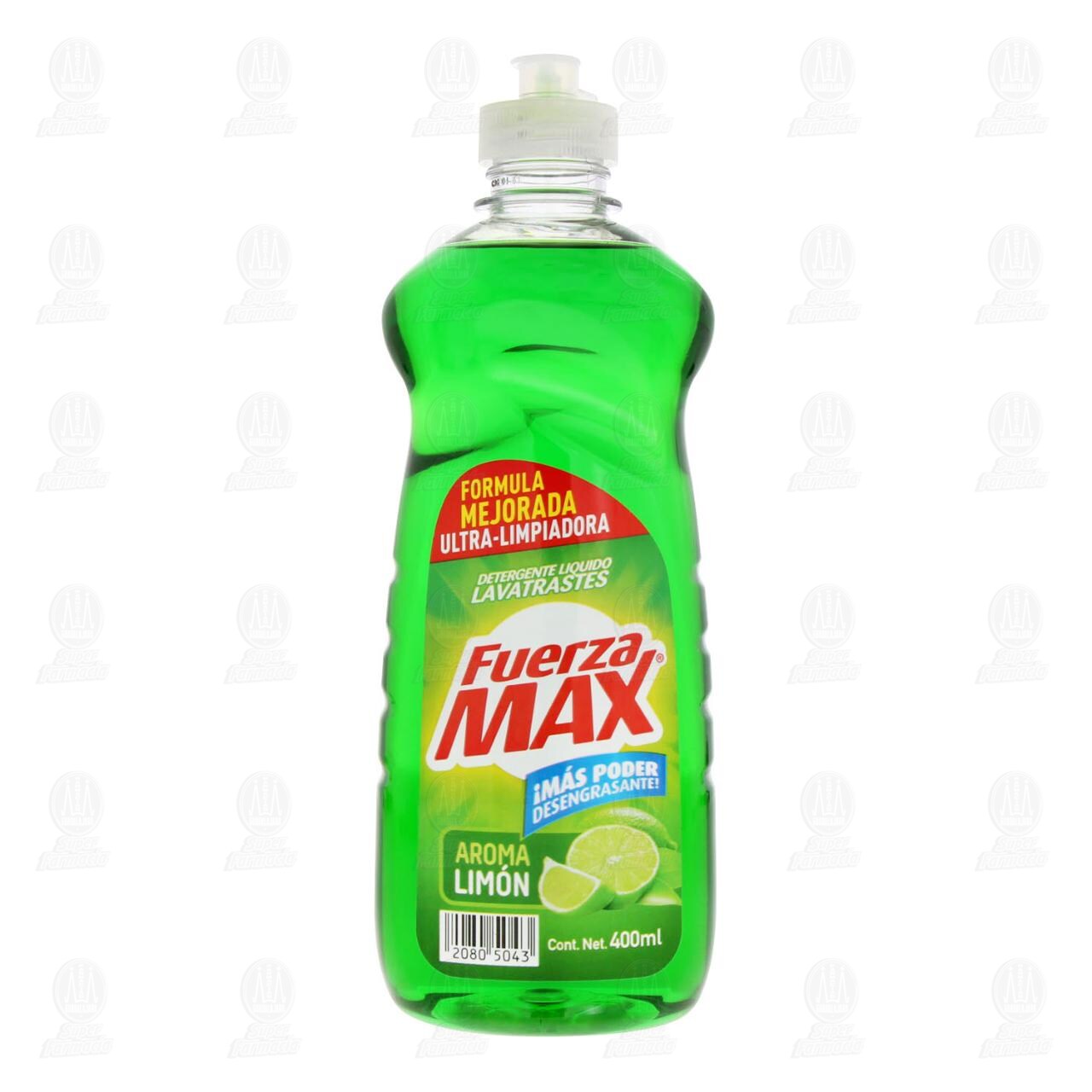 Lavatrastes Líquido Fuerza Max Aroma a Limón, 400 ml. image number 1