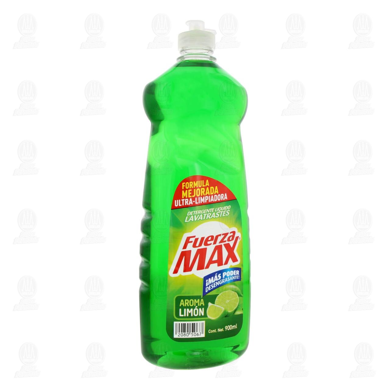 Lavatrastes L&iacute;quido Fuerza Max Aroma a Lim&oacute;n, 900 ml. image number 0