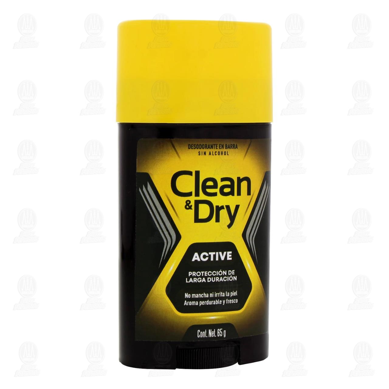 Imagen para Desodorante Clean & Dry Active en Barra para Hombre, 65 gr.