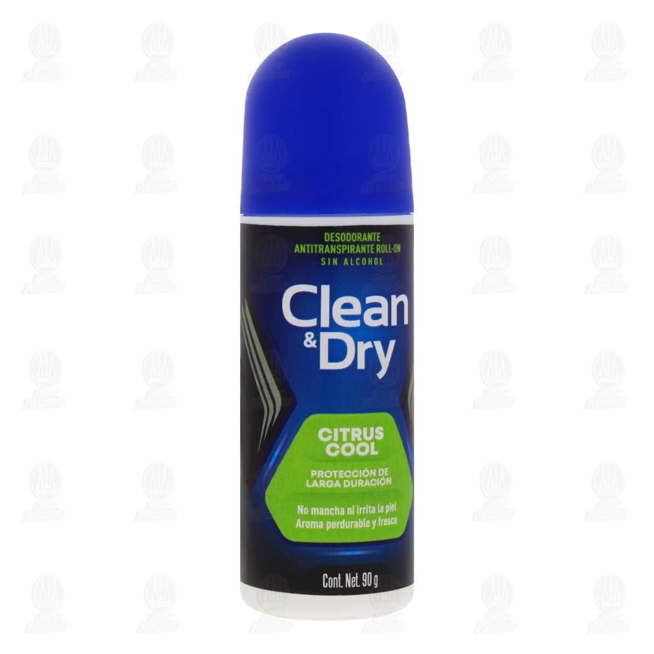 Imagen para Desodorante Antitranspirante Sin Alcohol Clean & Dry Citrus Cool en Roll-On, 90 gr.