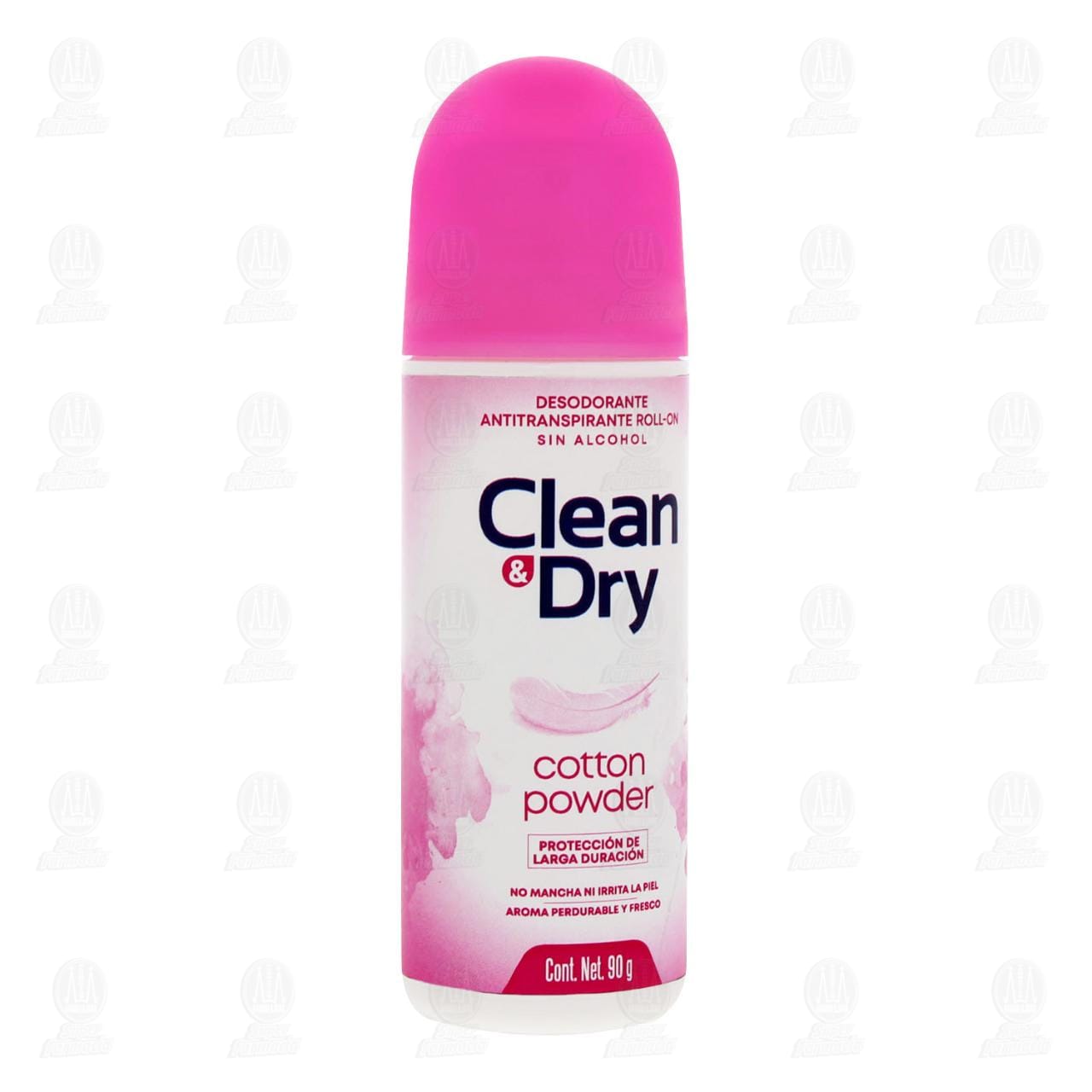 Desodorante Antitranspirante Sin Alcohol Clean & Dry Cotton Powder en Roll-On, 90 gr.