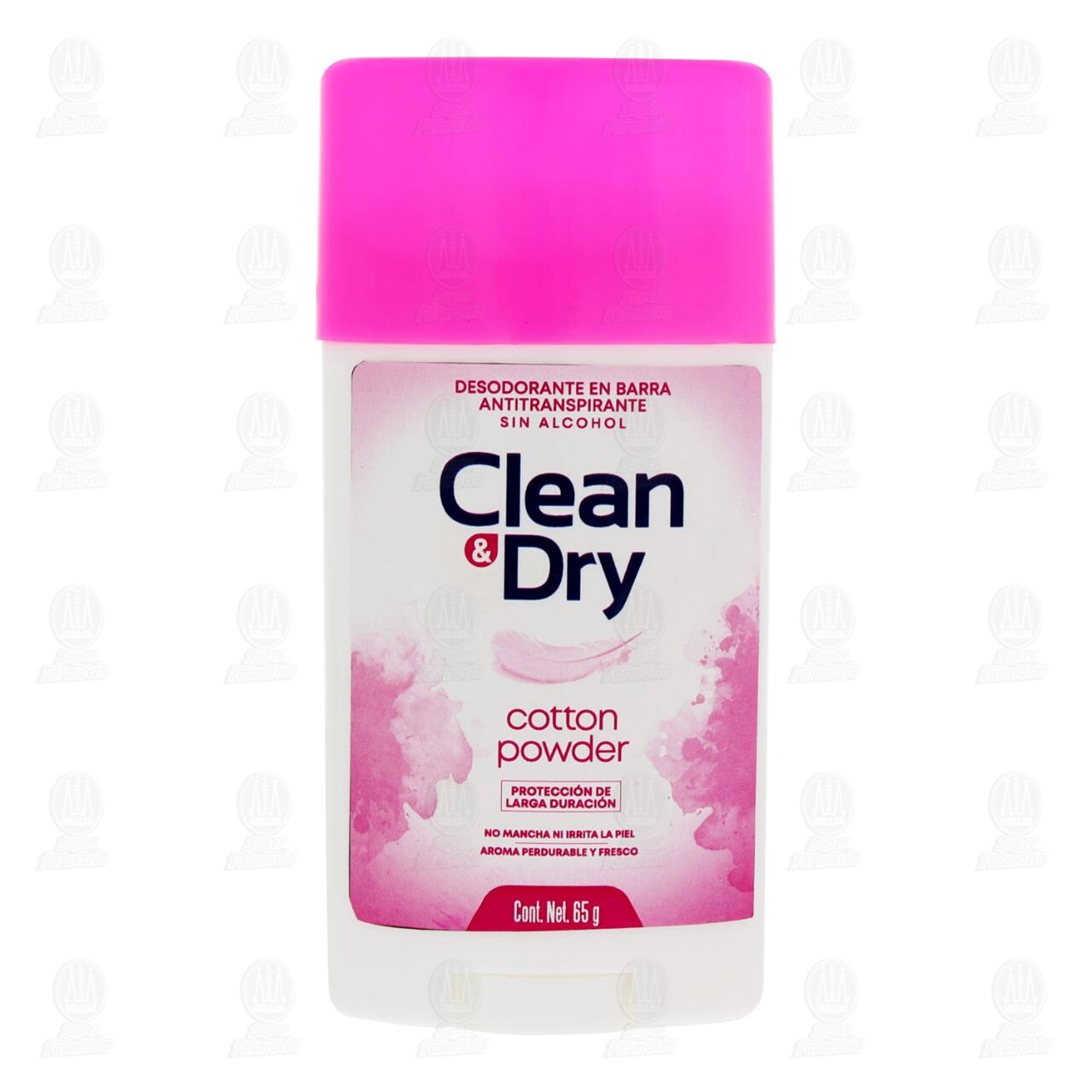 Desodorante en Barra Sin Alcohol Clean & Dry Cotton Powder, 65 gr. image number 1