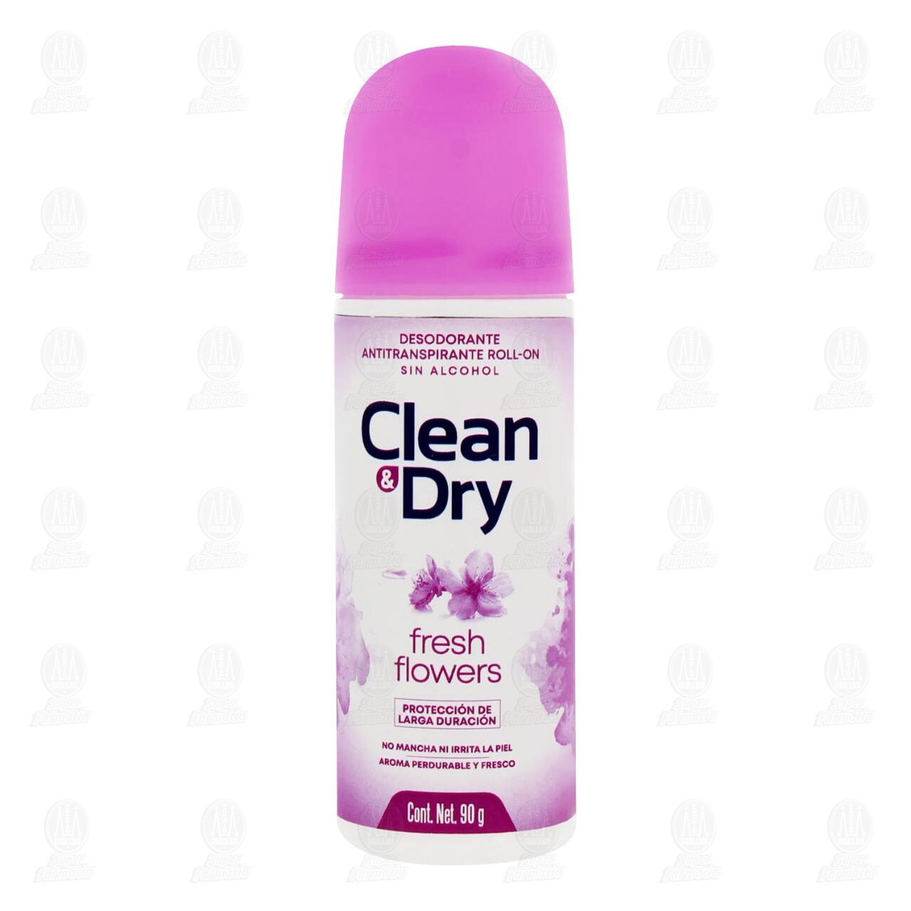 Desodorante Antitranspirante Sin Alcohol Clean & Dry Fresh Flowers en Roll-On, 90 gr. image number 1