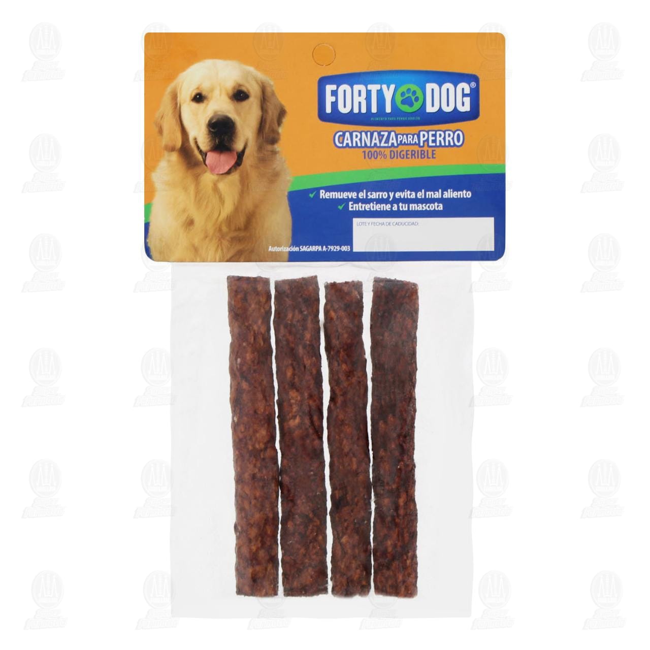 Premio para Perro Forty Dog de Carnaza de Res en Palitos con Sabor, 4 pzas. image number 0