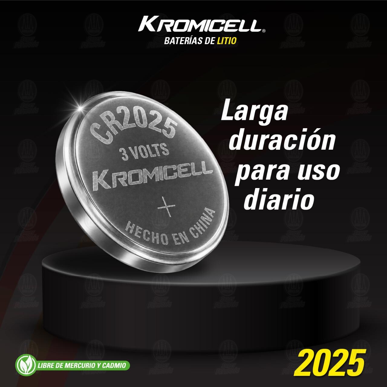 Pila Kromicell de Litio 2025, 2 pzas. image number 2
