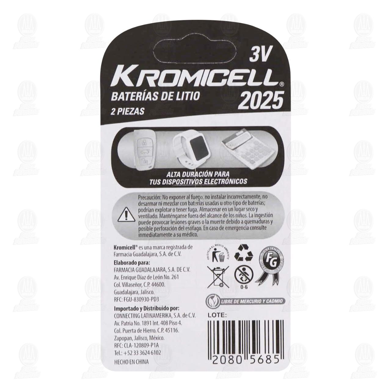 Pila Kromicell de Litio 2025, 2 pzas. image number 1