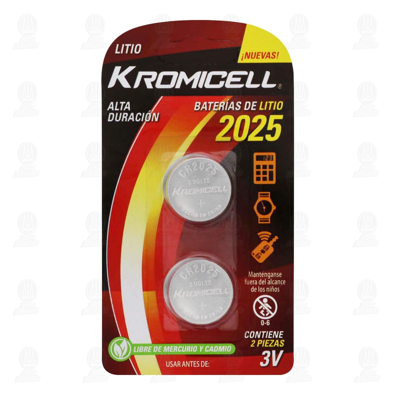 Pila Kromicell de Litio 2025, 2 pzas.