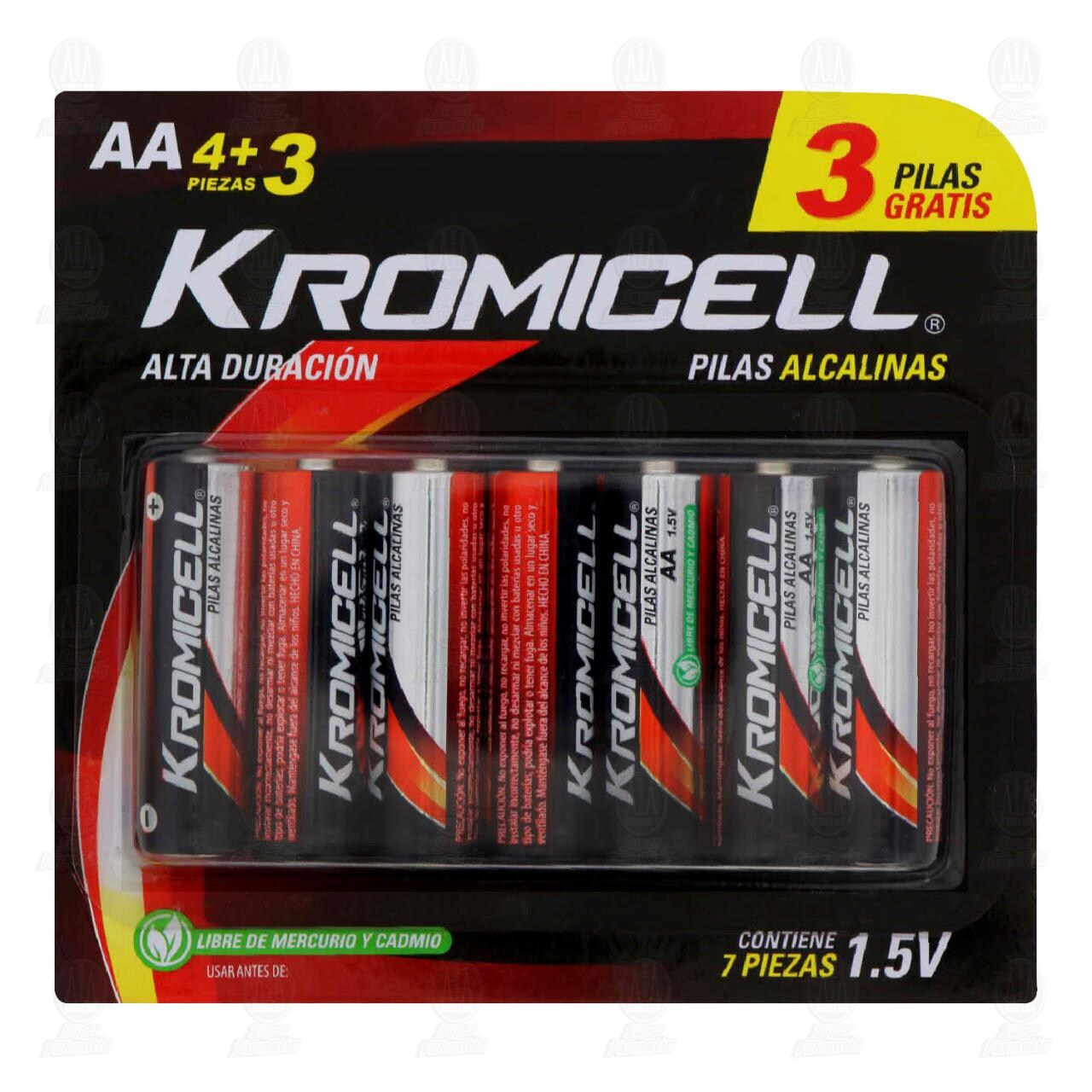 Pilas Kromicell Alcalinas AA, 7 pzas. image number 0