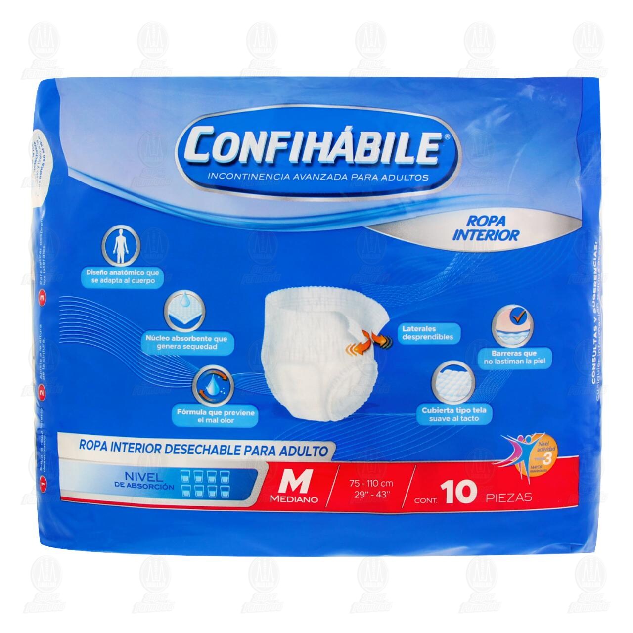 Ropa Interior Confihábile Talla Mediana, 10 pzas. image number 1