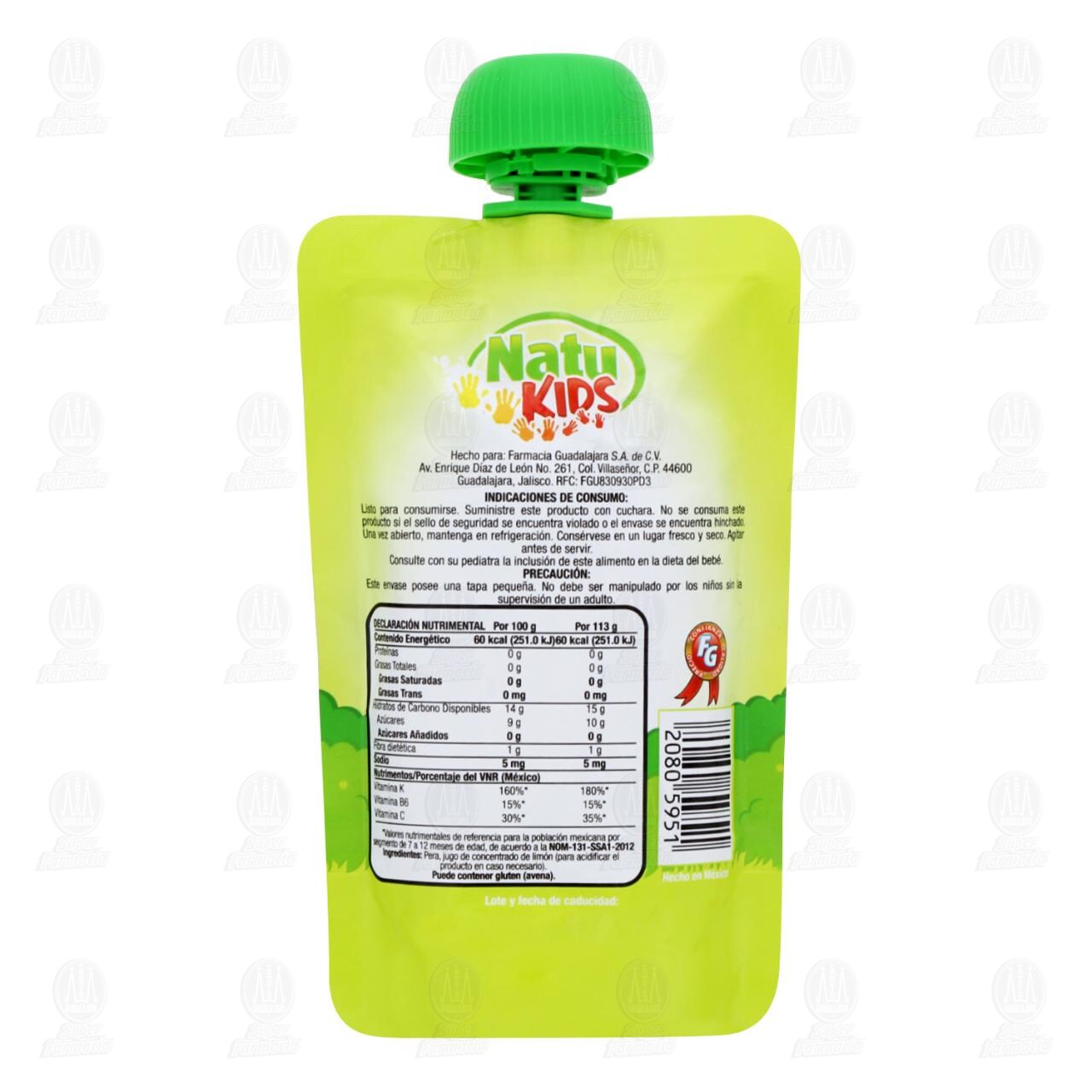 Papilla Natu Kids de Pera (A Partir de los 6 Meses), 113 gr. image number 1