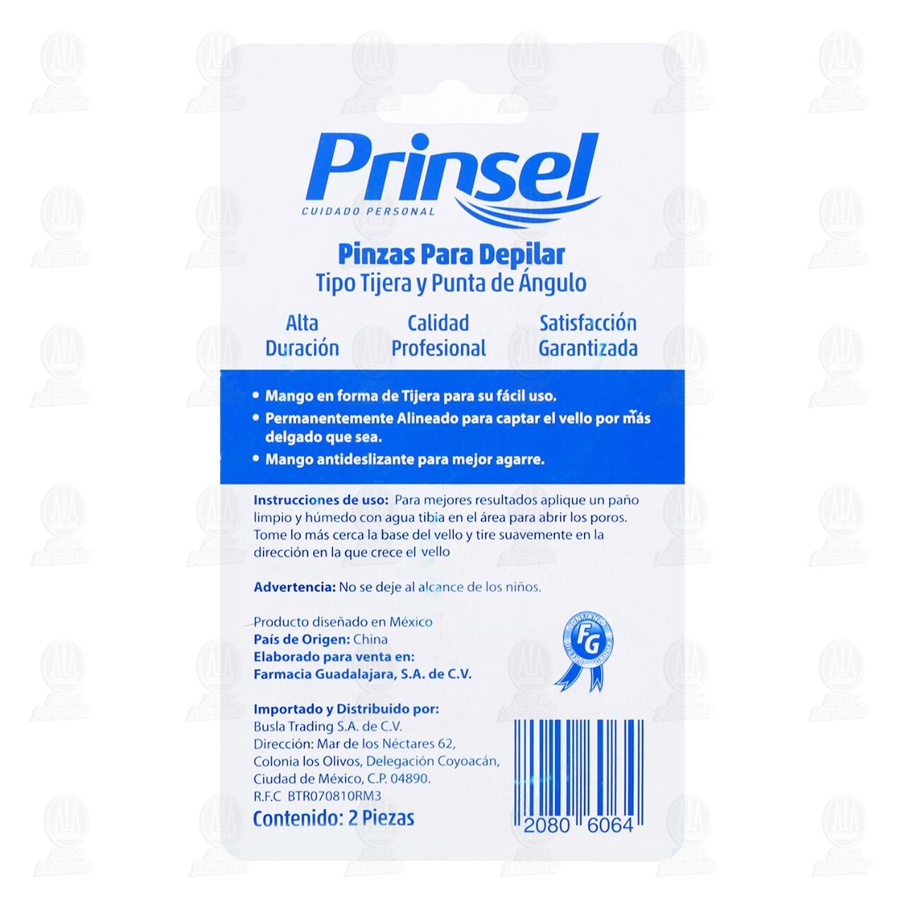 Pinzas Prinsel para Depilar de Tipo Tijera y Punta de &Aacute;ngulo, 2 pzas. image number 1