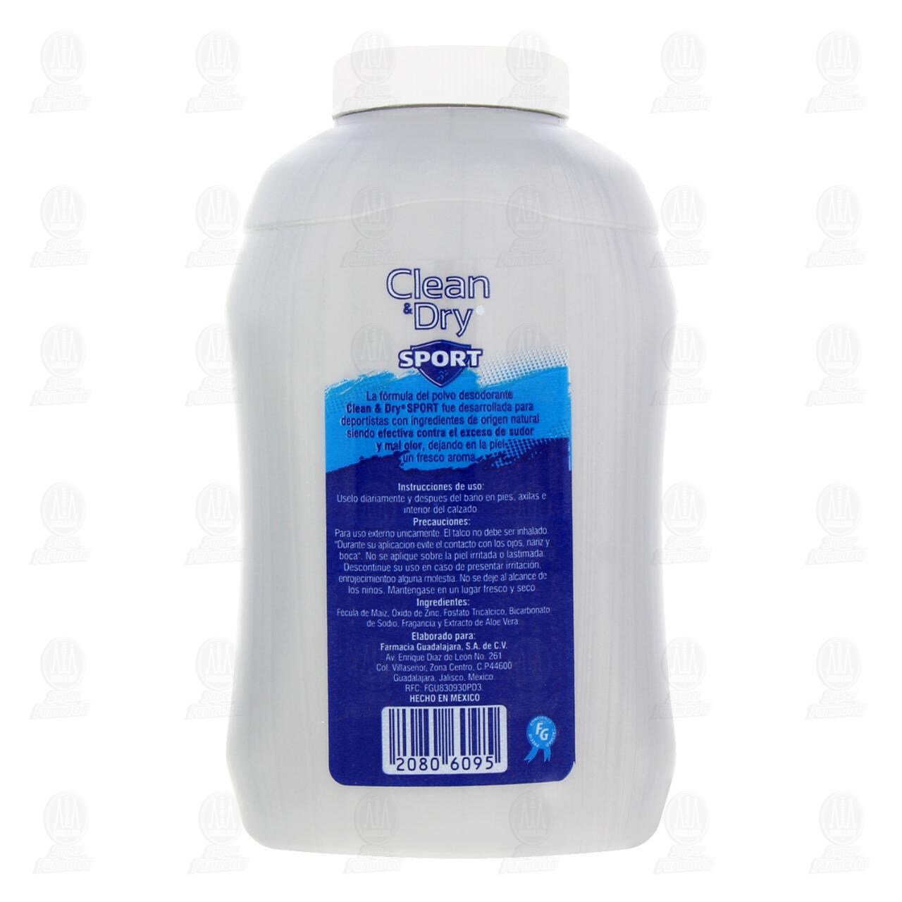 Talco Desodorante Clean & Dry Sport, 160 gr. image number 2