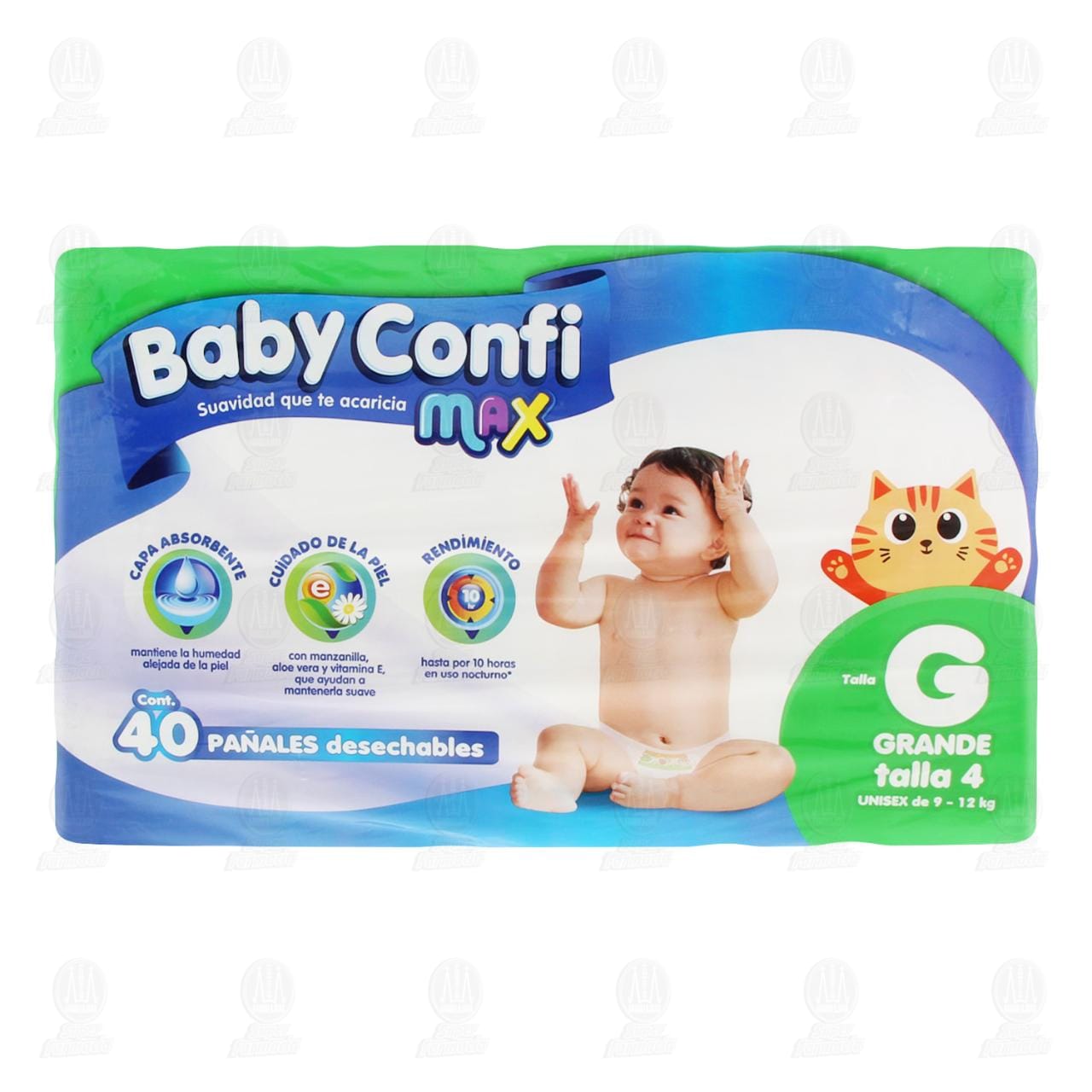 Pañales para bebé Baby Confi Max Unisex Talla XX Grande, 40 pzas.