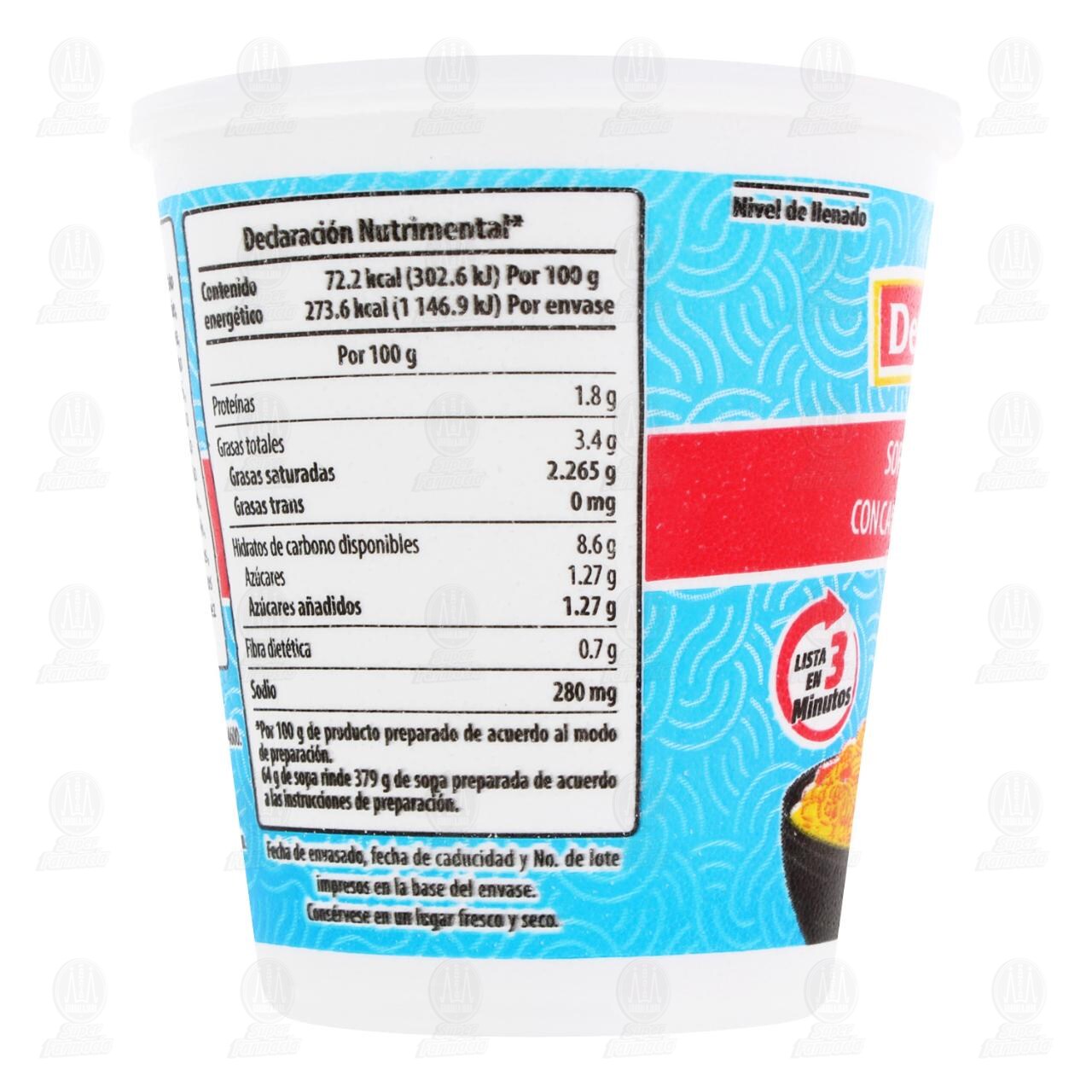 Sopa Instantánea Deli Bell Con Camarón y Vegetales, 64 gr. image number 2