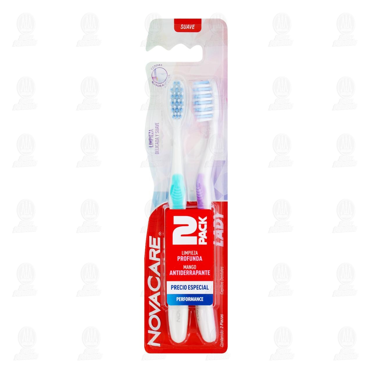 Pack Cepillo Dental NovaCare Lady Suave Varios Colores, 2 pzas. image number 0