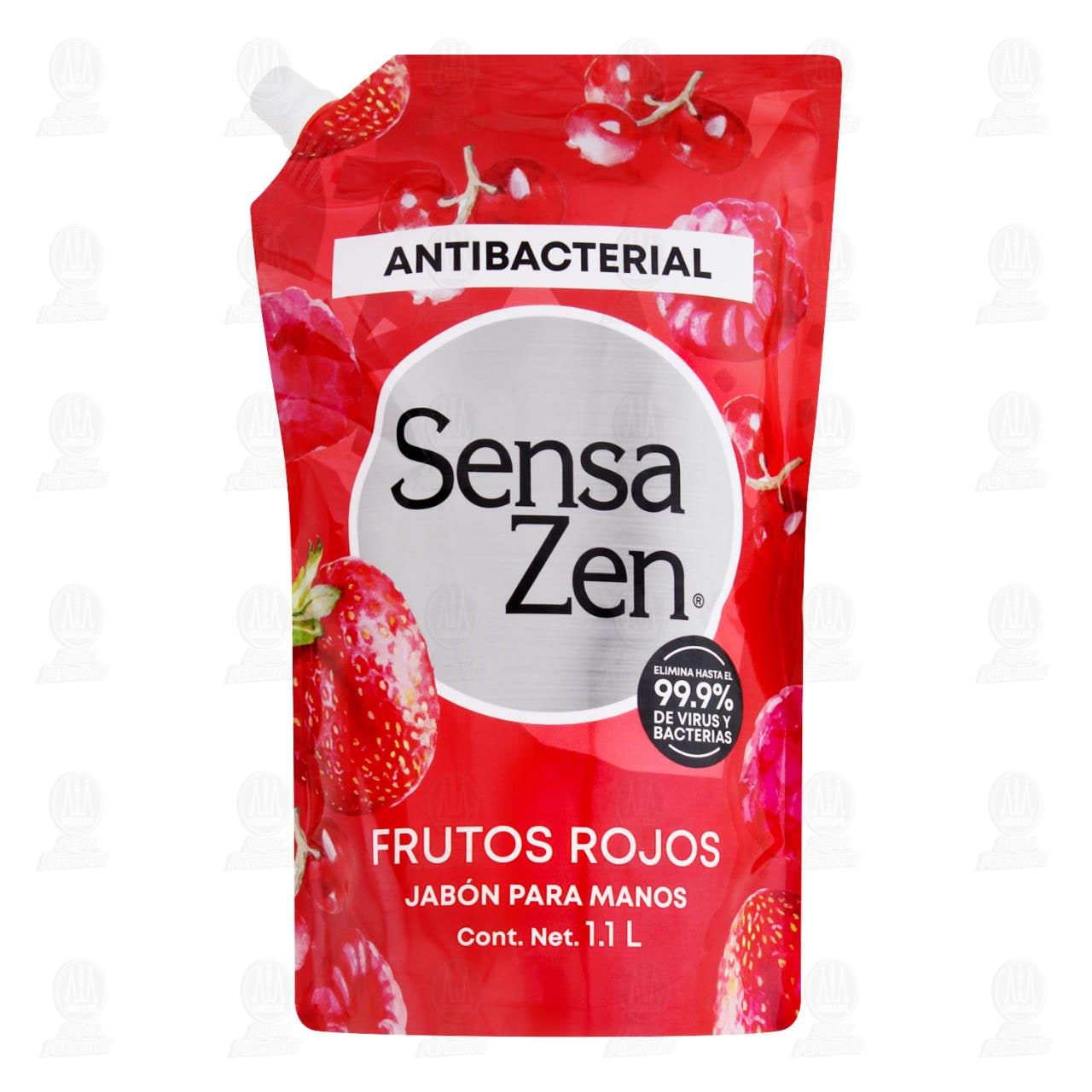 Imagen para Jabón Líquido para Manos Sensa Zen Antibacterial Frutos Rojos, 1.1 l.