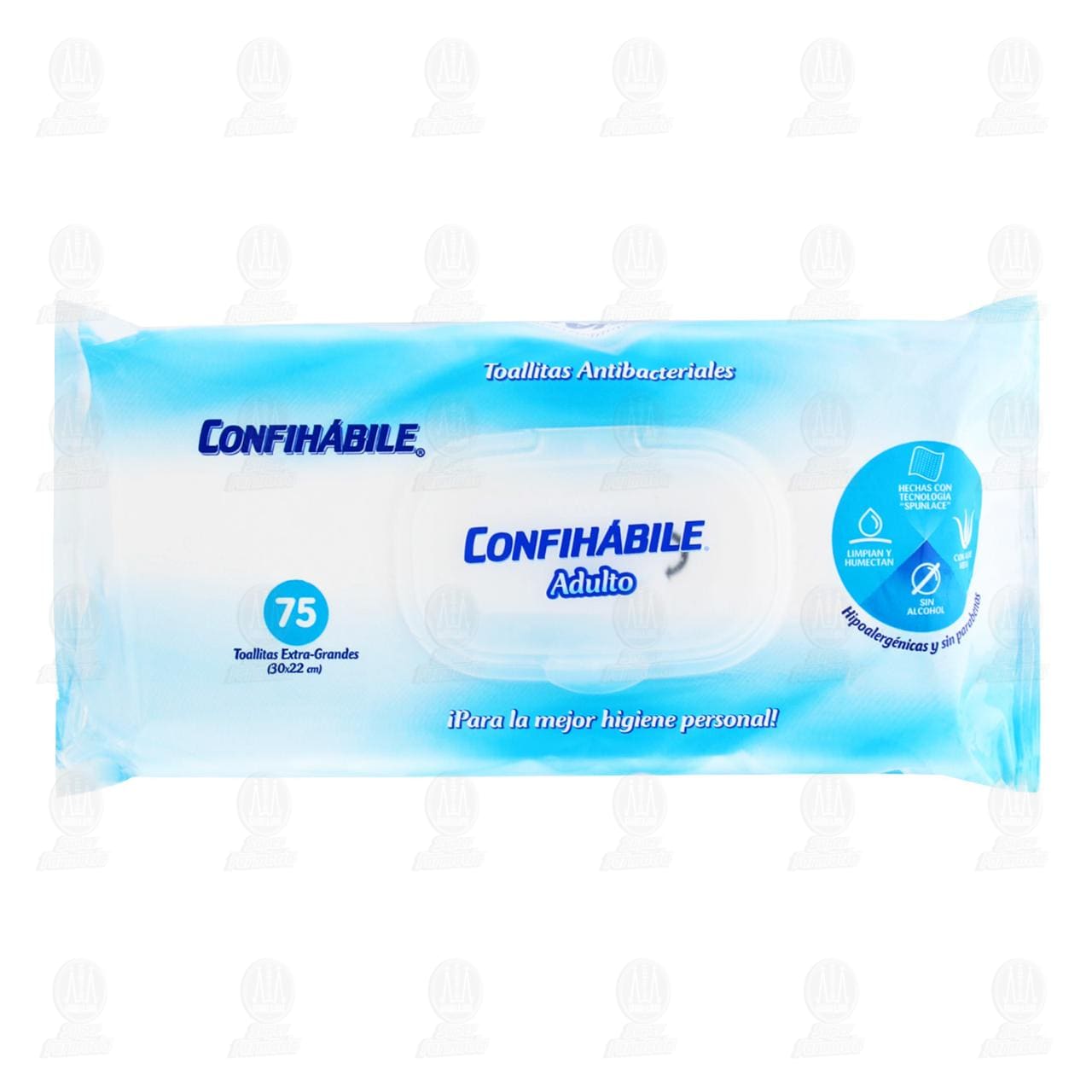 Toallitas Antibacteriales Confihábile Adulto Extra-Grandes, 75 pzas.