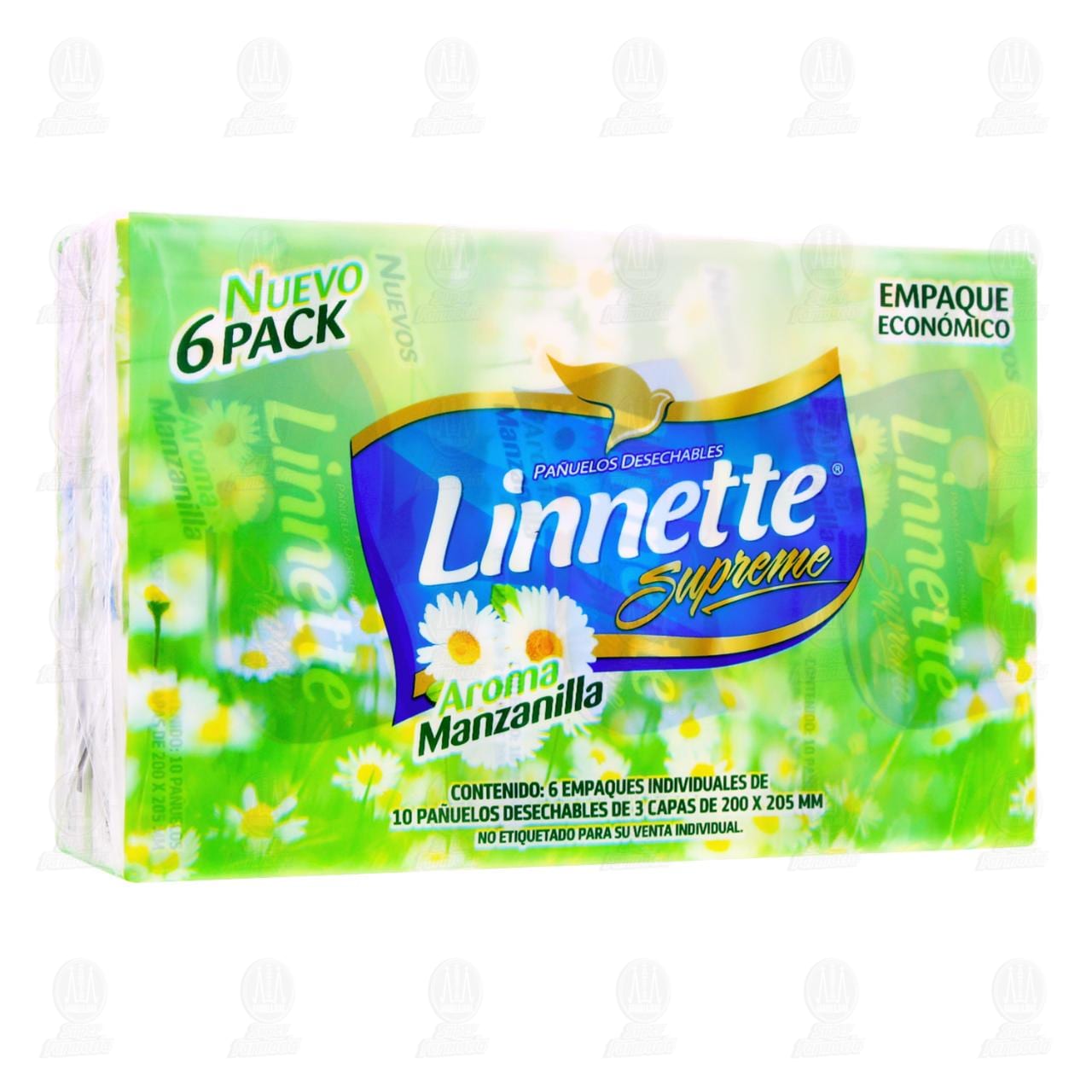 Imagen para Pack Pañuelos Desechables Linnette Supreme con 6 Empaques Individuales, 10 pzas c/u.