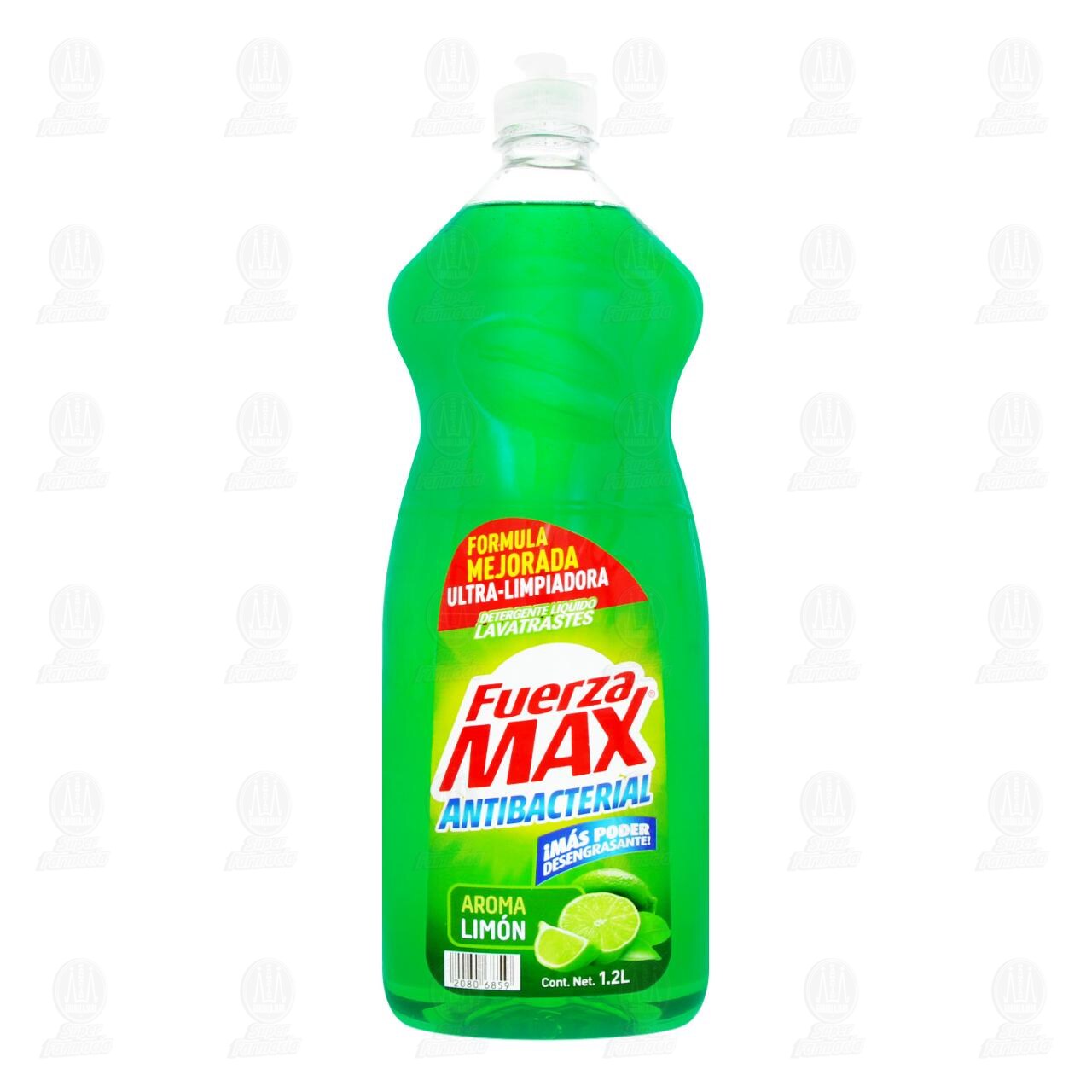 Lavatrastes L&iacute;quido Fuerza Max Antibacterial Aroma Lim&oacute;n, 1.2 l. image number 1