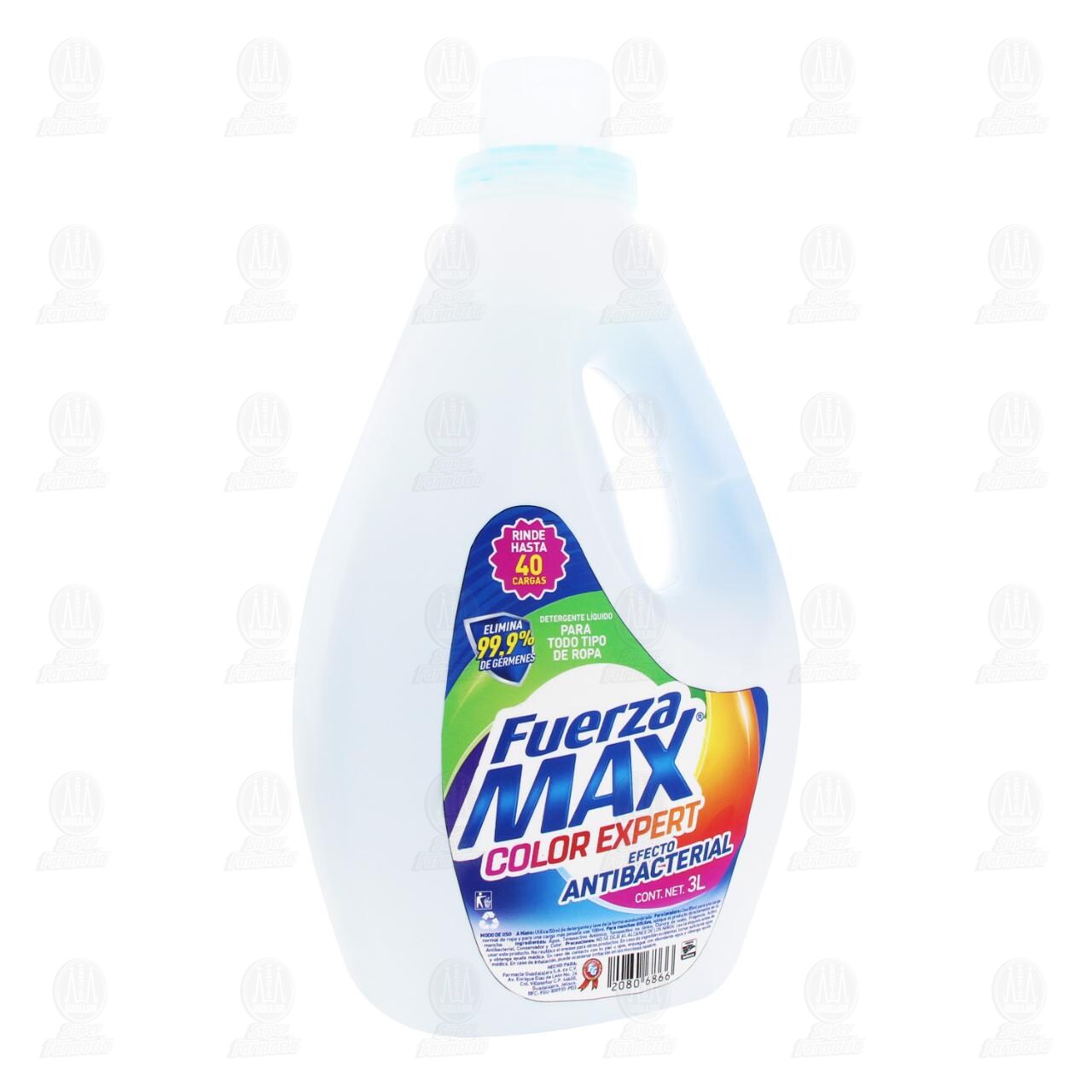 Detergente L&iacute;quido Fuerza Max Color Expert, 3 l.