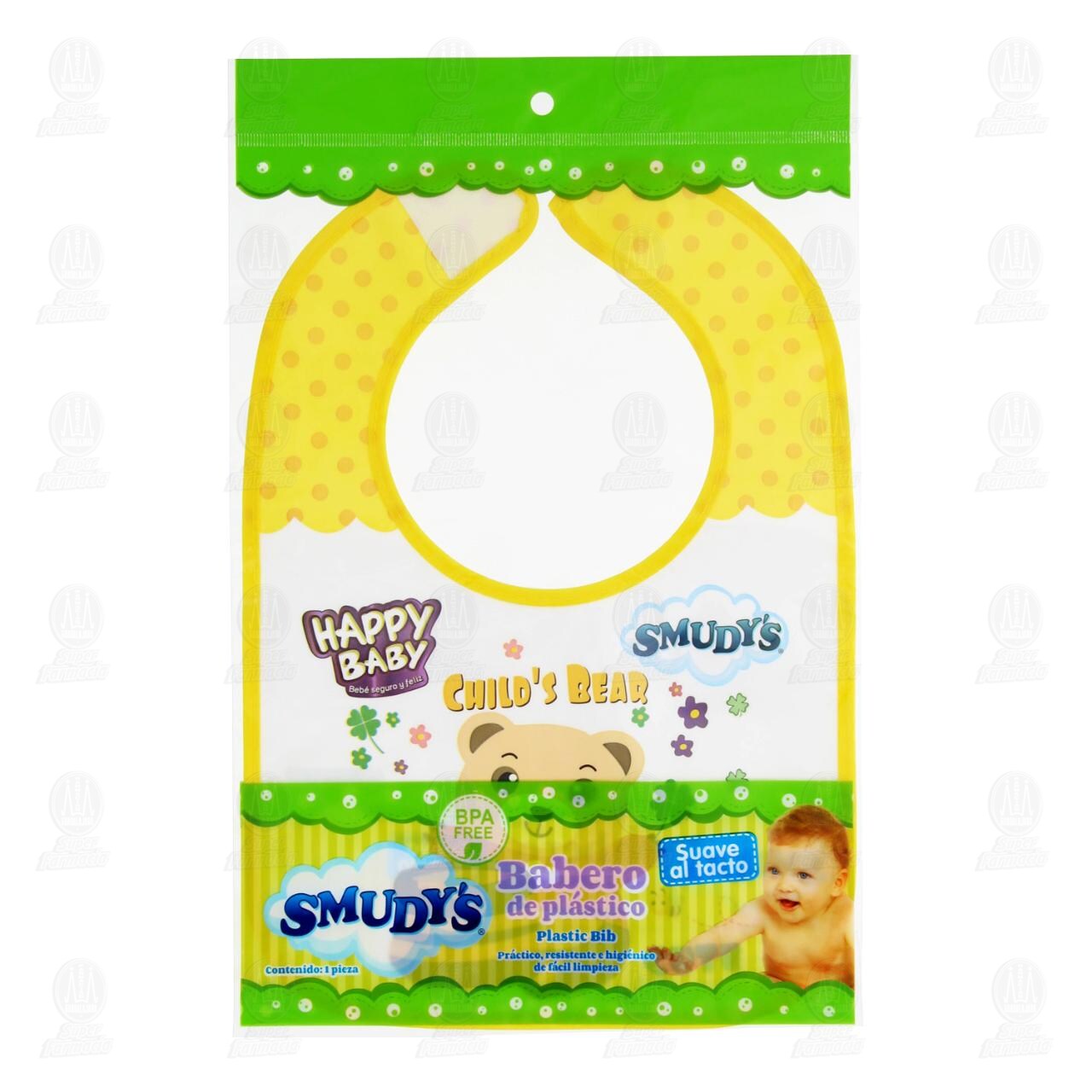 Babero de Plástico Smudy's Varios colores, 1 pz.