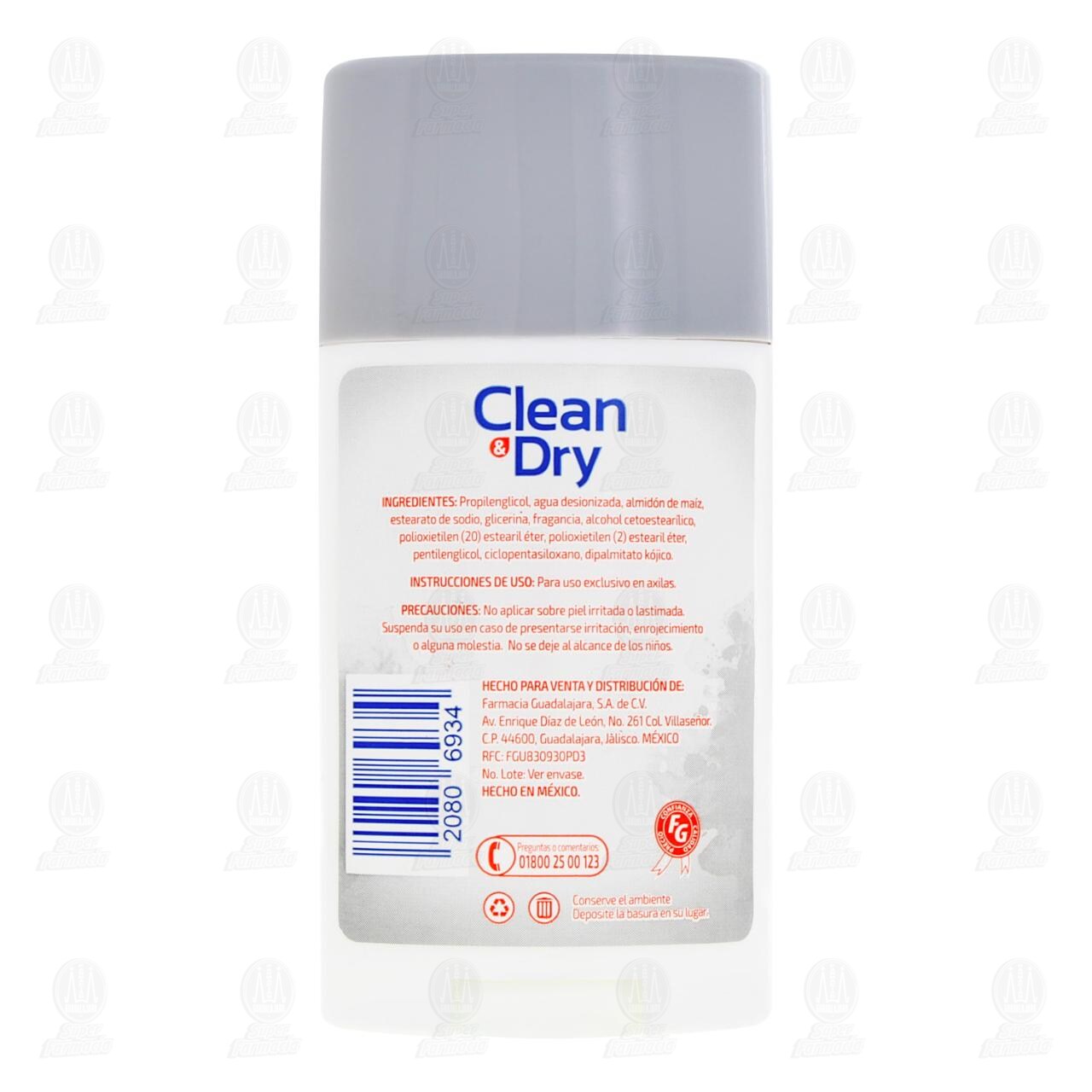 Desodorante Antitranspirante Sin Alcohol Clean & Dry Aclarado Natural en Barra, 65 gr. image number 2