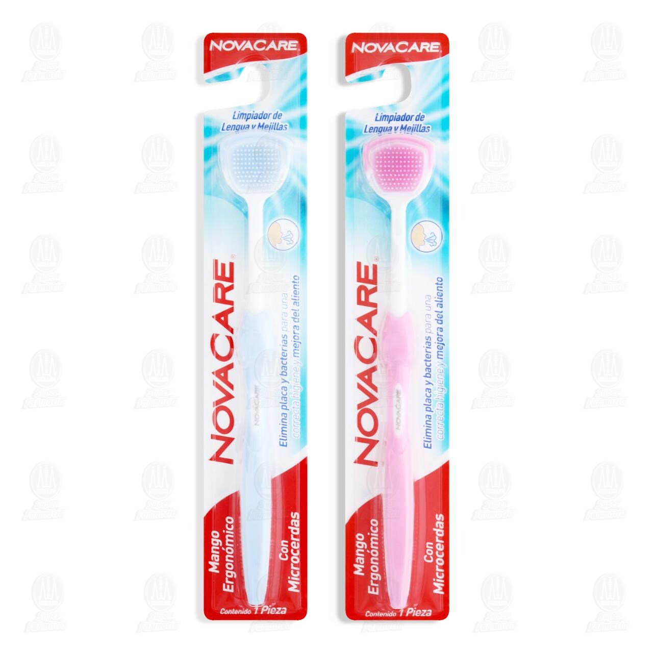 Limpiador de Lengua y Mejillas Novacare con Mango Ergon&oacute;mico y Microcerdas Varios Colores, 1 pz. image number 2