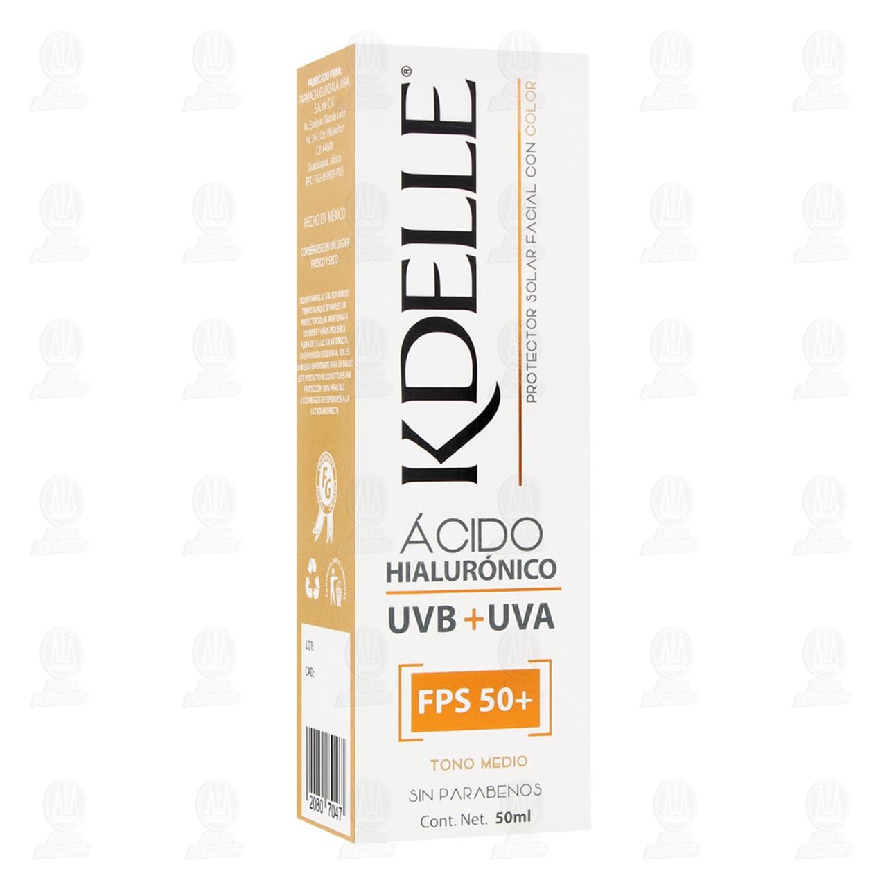 Imagen para Protector Solar Facial Kdelle con Color FPS 50+, 50 ml.