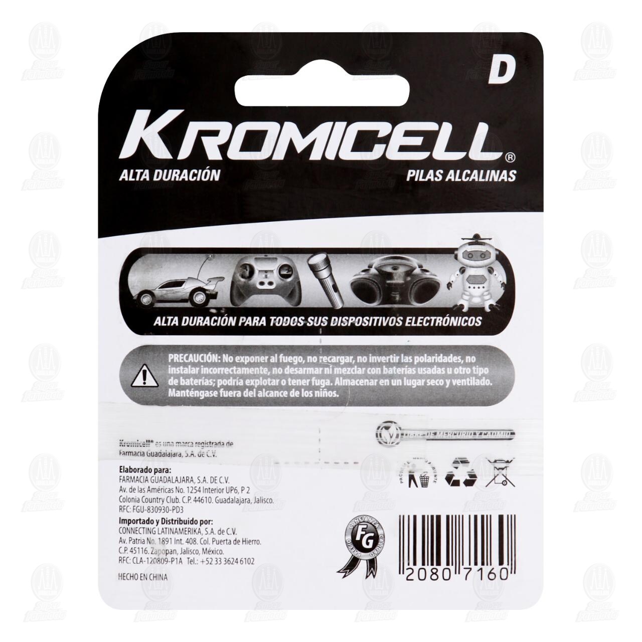 Pilas Kromicell Alcalinas D, 2 pzas. image number 1