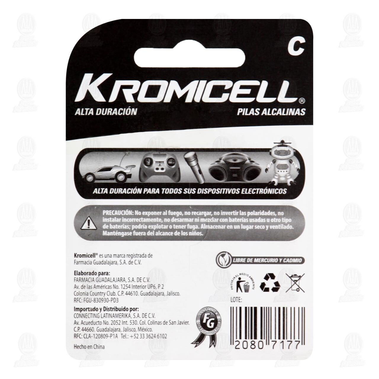 Pilas Kromicell Alcalinas C, 2 pzas. image number 1