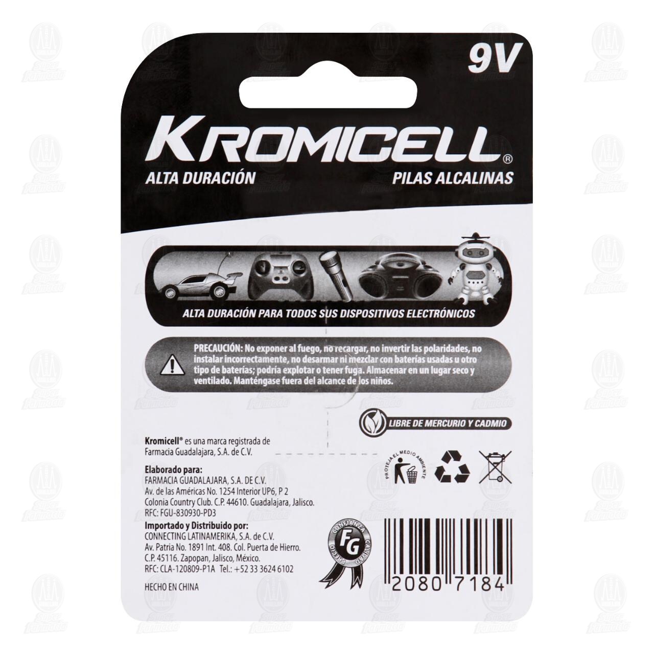 Pila Kromicel Alcalina 9V, 1 pz. image number 1