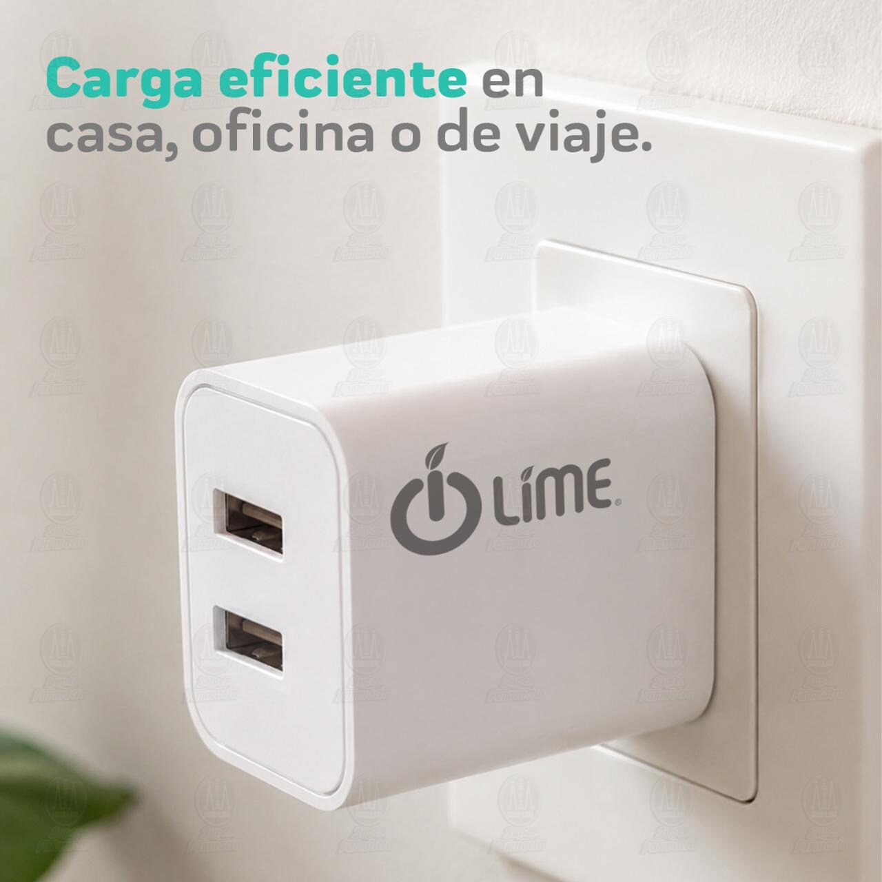 Cargador Lime USB de Pared 2 Entradas, 1 pz. image number 4