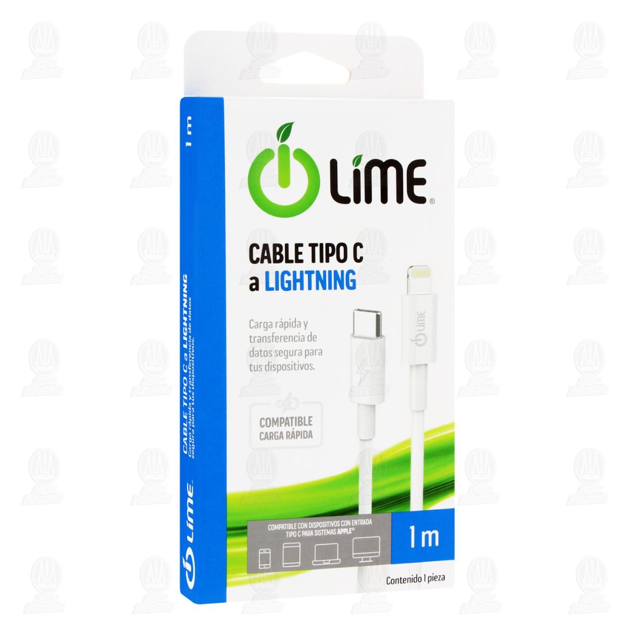 Cable Lime USB Tipo C a Lightning, 1 pz. image number 0