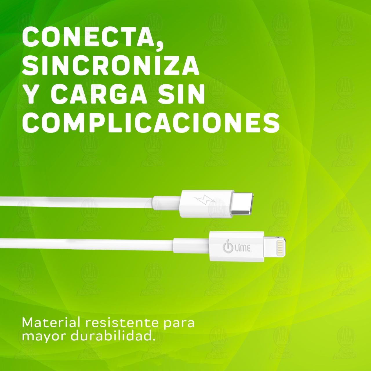 Cable Lime USB Tipo C a Lightning, 1 pz. image number 3