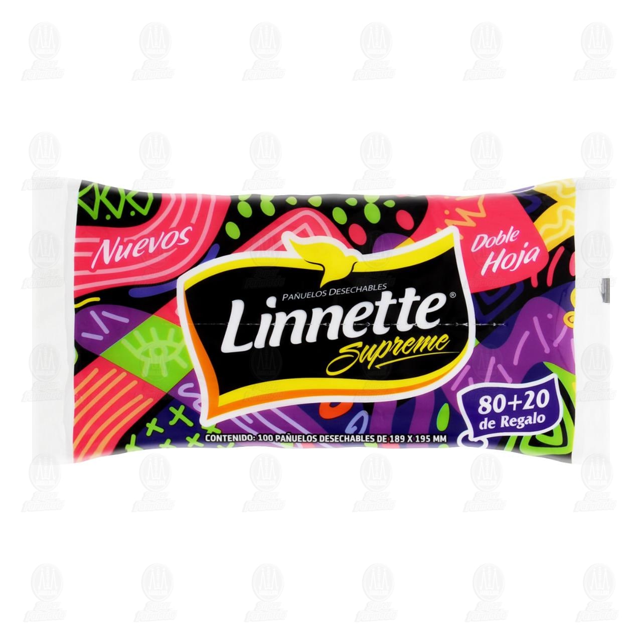 Imagen para Pañuelos Desechables Linnette Supreme Doble Hoja, 100 pzas.