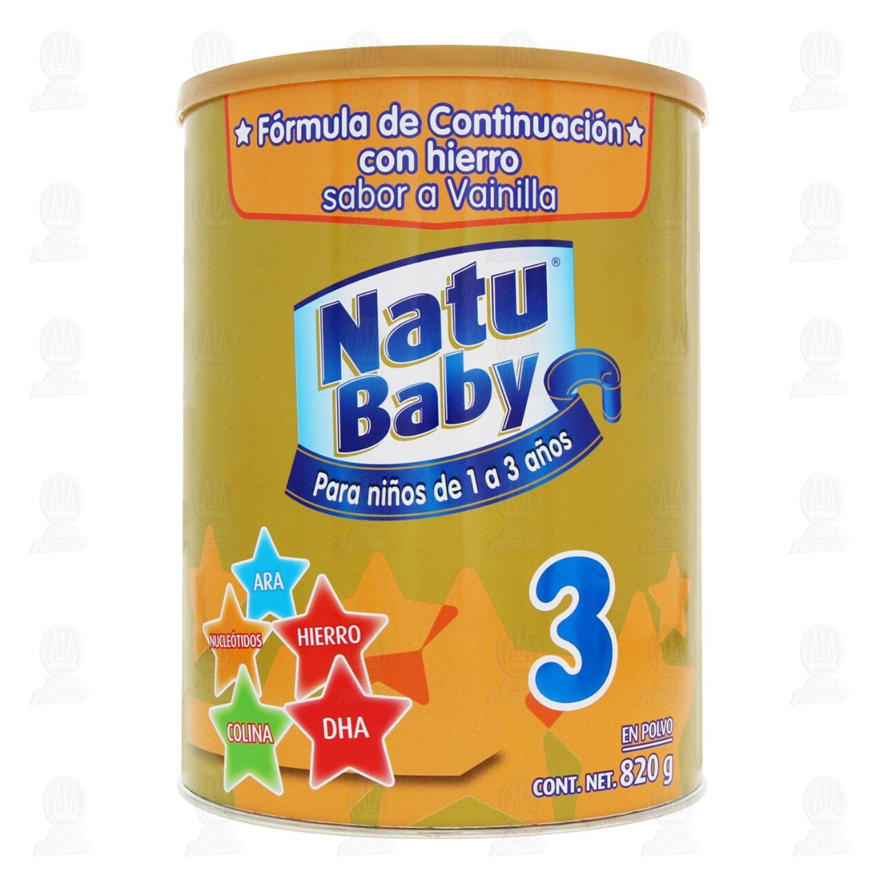 F&oacute;rmula Infantil Natu Baby 3 en Polvo Sabor a Vainilla (Edad 1-3 a&ntilde;os), 820 gr. image number 1