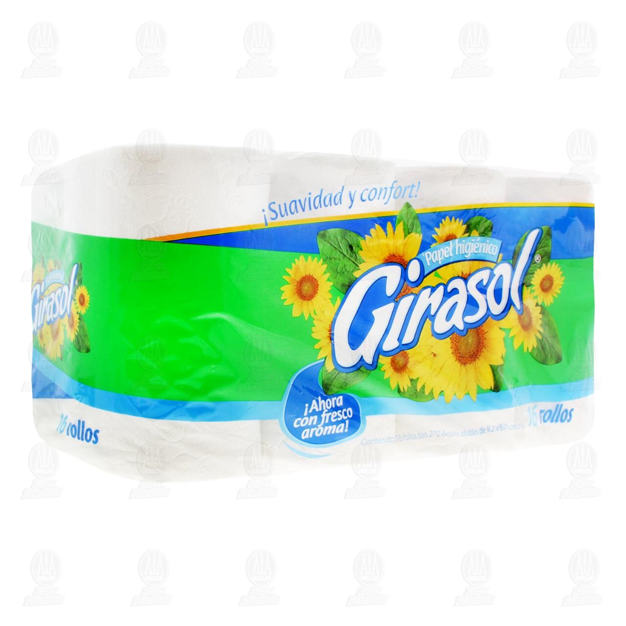 Papel Higi&eacute;nico Girasol, 16 pzas.
