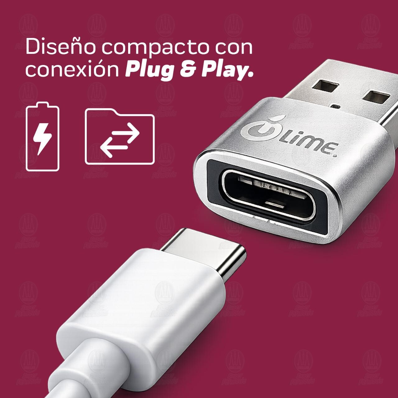 Adaptador Lime USB-A a USB-C, 1 pz. image number 3