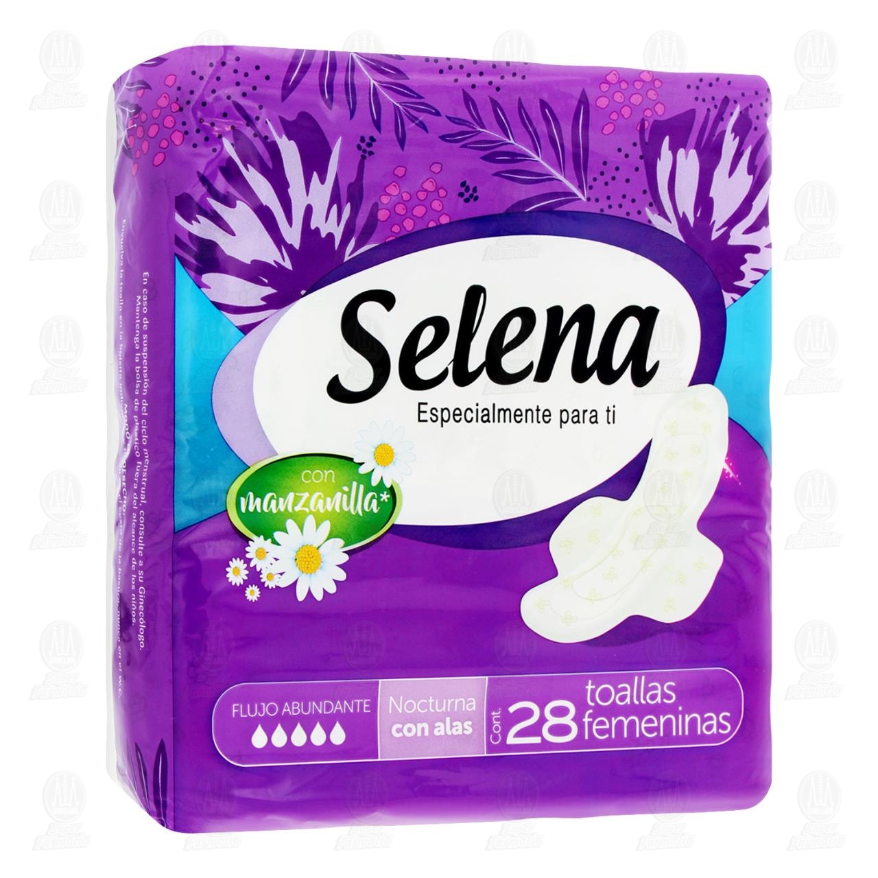 Imagen para Toalla Femenina Selena Nocturna con Alas, 28 Pzas.
