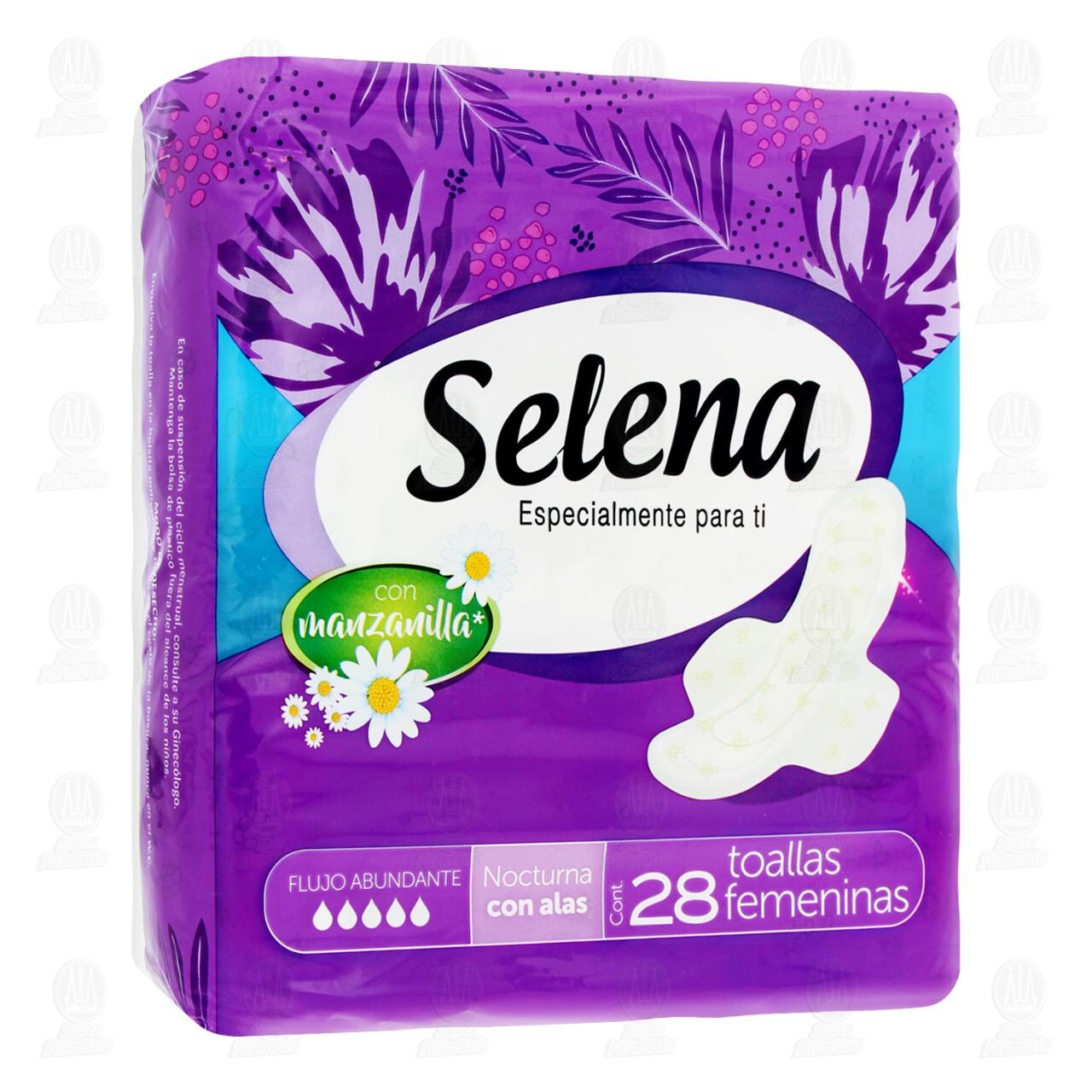Toalla Femenina Selena Nocturna con Alas, 28 pzas.