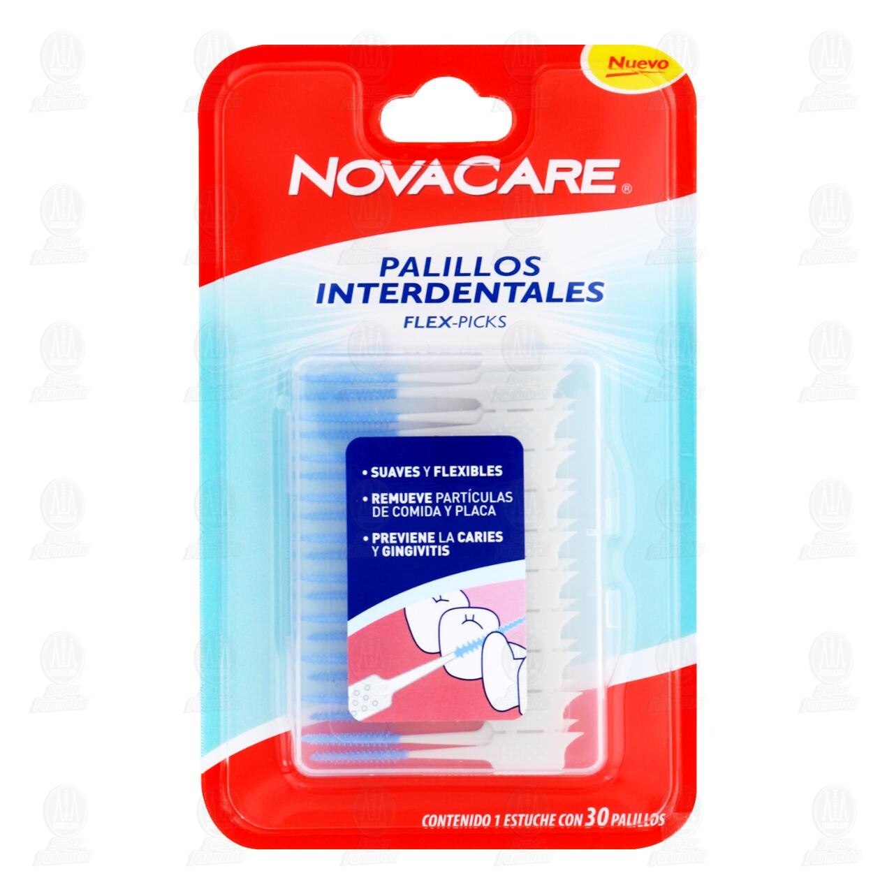 Palillos Interdentales Novacare Flex-Picks, 30 Palillos.