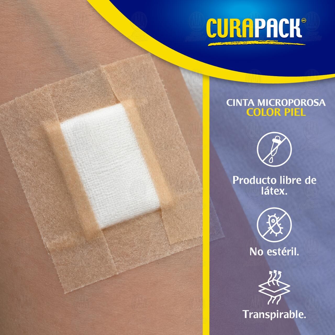 Cinta Microporosa Curapack Color Piel 2.5cm x 5m, 1 pz. image number 3