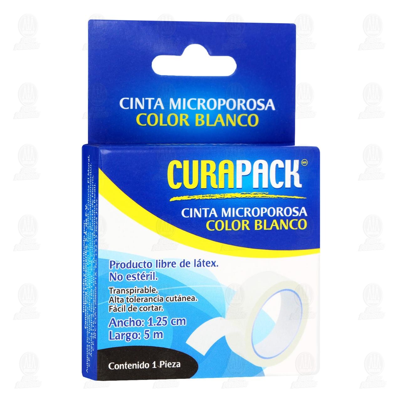 Cinta Microporosa Curapack Color Blanco 1.25cm x 5m, 1 pz.