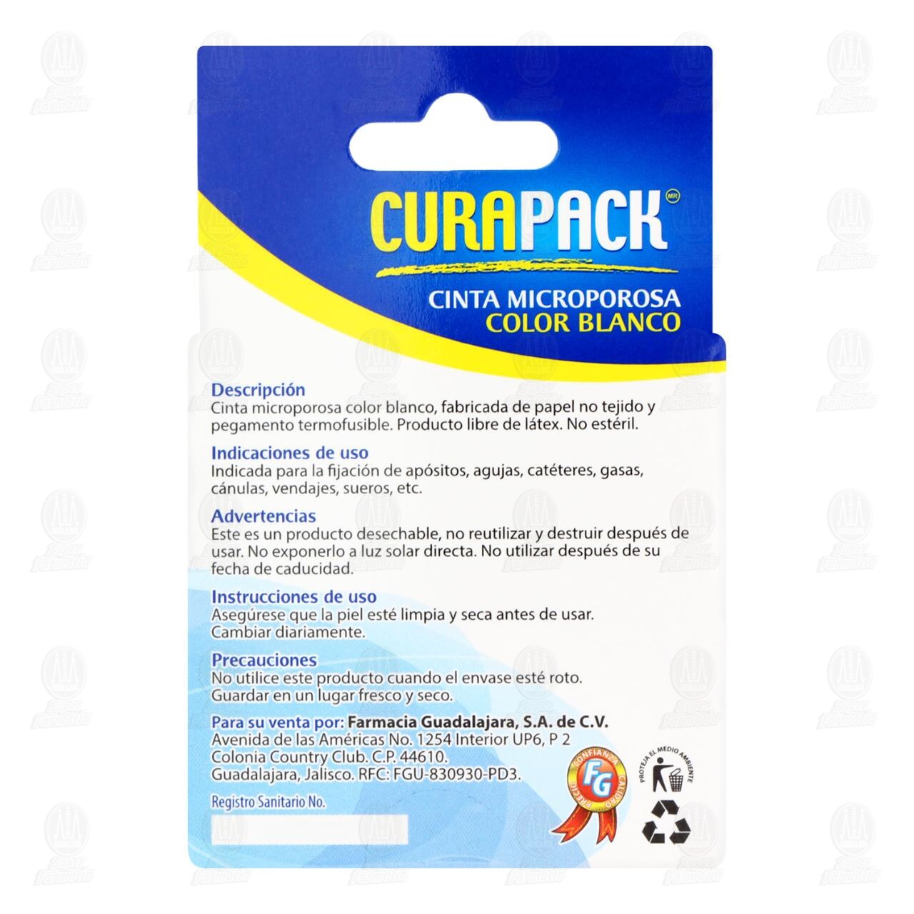 Cinta Microporosa Curapack Color Blanco 1.25cm x 5m, 1 pz. image number 2
